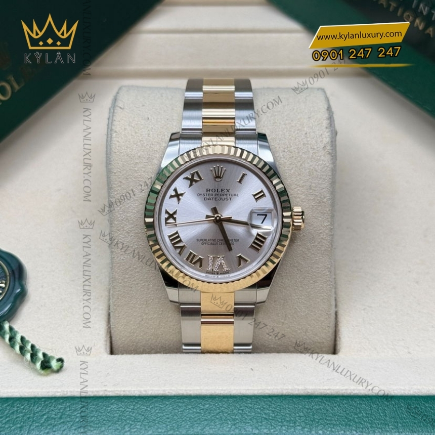 Kỳ Lân Luxury rolex datejust 31 278273 0003 mat bac la ma 6 Đồng hồ Rolex Datejust 31 mặt bạc La Mã 278273-0003