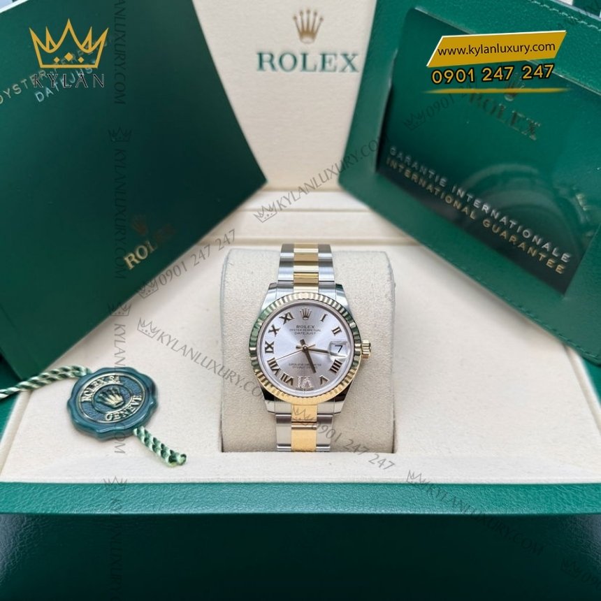Kỳ Lân Luxury rolex datejust 31 278273 0003 mat bac la ma 8 Đồng hồ Rolex Datejust 31 mặt bạc La Mã 278273-0003