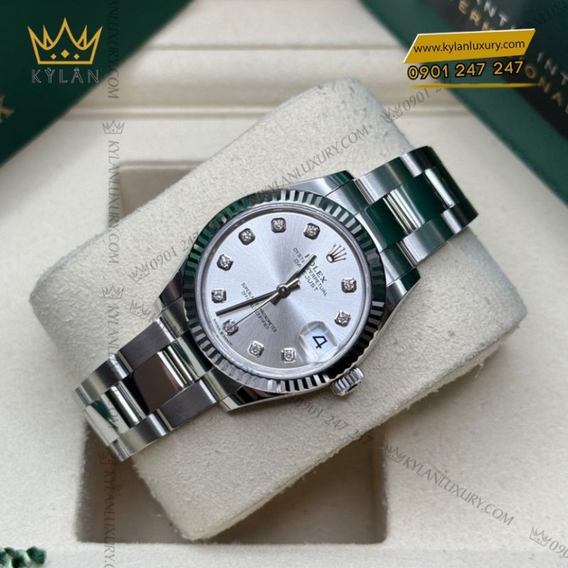 Đồng hồ Rolex Datejust 31 mặt bạc cọc kim 278274-0029