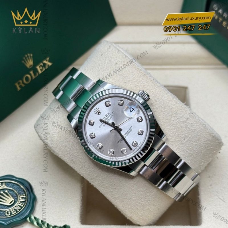 Đồng hồ Rolex Datejust 31 mặt bạc cọc kim 278274-0029