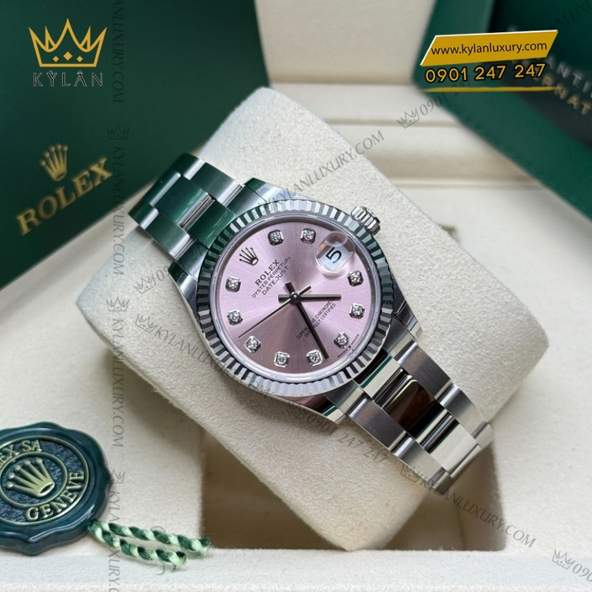 Kỳ Lân Luxury rolex datejust 31 278274 0031 hong kim cuong 3 Đồng hồ Rolex Datejust 31 hồng kim cương 278274-0031