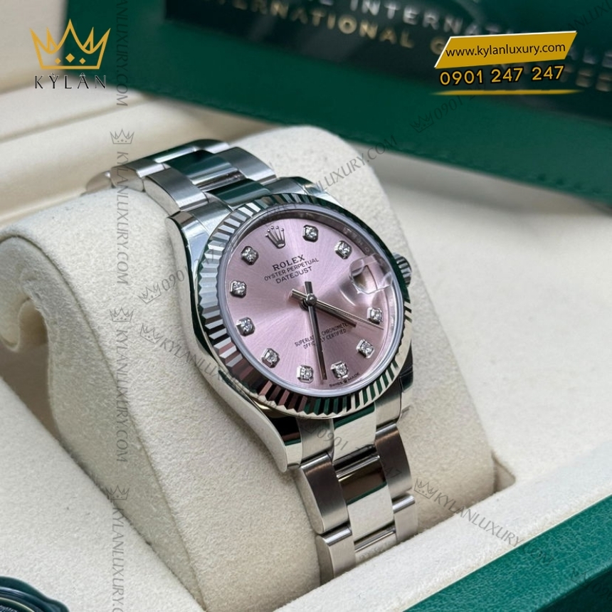 Kỳ Lân Luxury rolex datejust 31 278274 0031 hong kim cuong 4 Đồng hồ Rolex Datejust 31 hồng kim cương 278274-0031