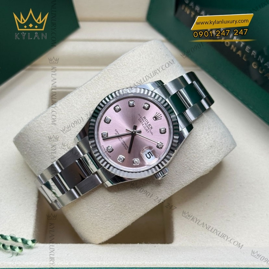 Kỳ Lân Luxury rolex datejust 31 278274 0031 hong kim cuong 9 Đồng hồ Rolex Datejust 31 hồng kim cương 278274-0031