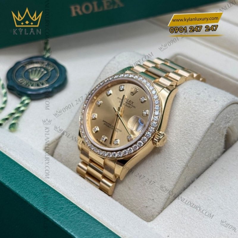 Đồng hồ Rolex Datejust 31 champagne vành kim 278288RBR-0005
