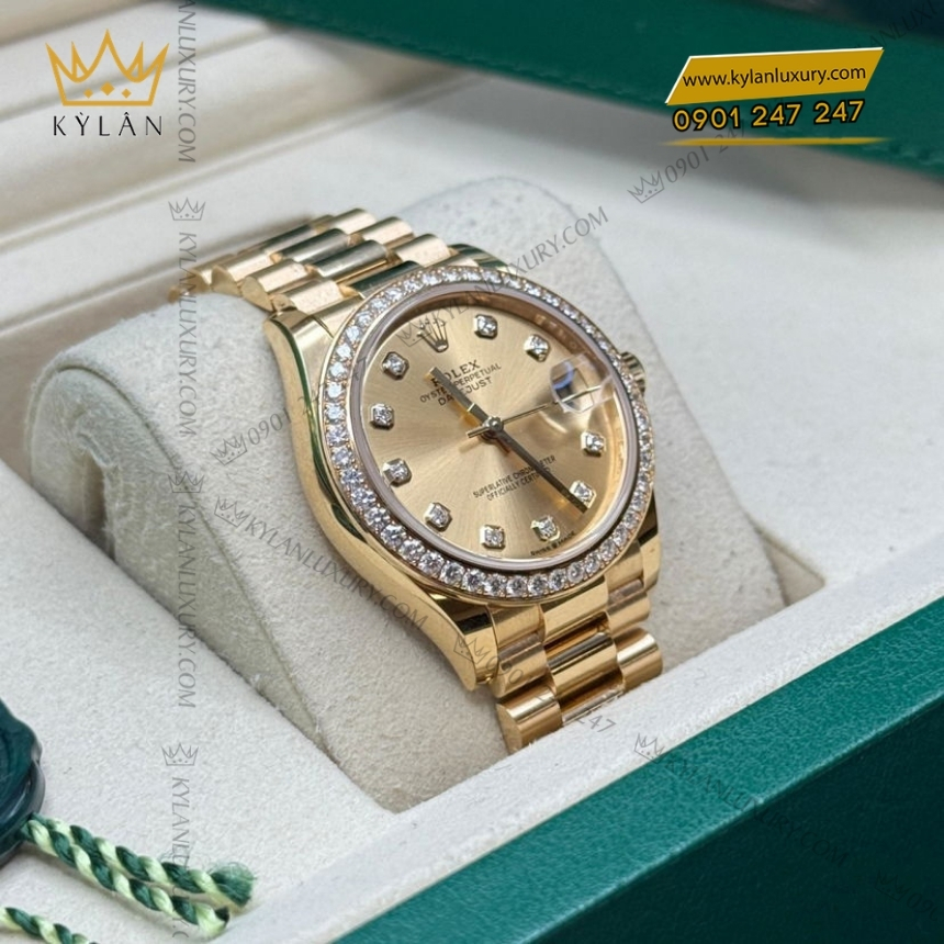 Kỳ Lân Luxury rolex datejust 31 278288rbr 0005 champagne vanh kim 6 Đồng hồ Rolex Datejust 31 champagne vành kim 278288RBR-0005