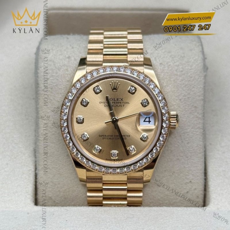 Đồng hồ Rolex Datejust 31 champagne vành kim 278288RBR-0005