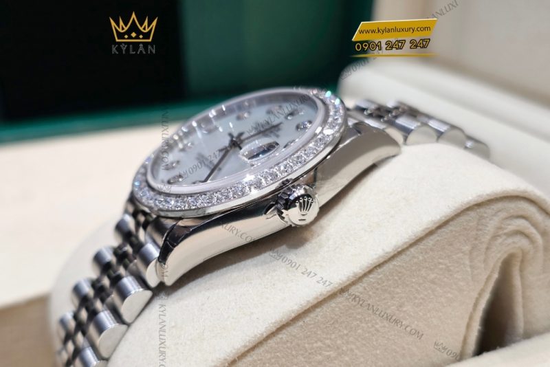 Đồng hồ Rolex Datejust 31 xà cừ custom vành kim tròn 278274-0006