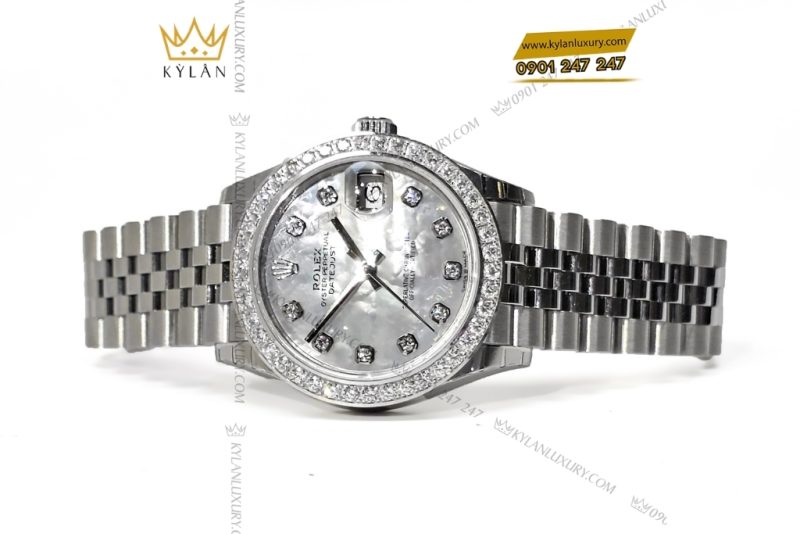 Đồng hồ Rolex Datejust 31 xà cừ custom vành kim tròn 278274-0006