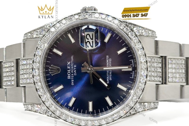 Đồng hồ Rolex Datejust 34 115200 custom kim cương
