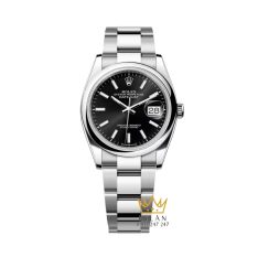 Đồng hồ Rolex Datejust 36 mặt đen vành trơn 126200-0004