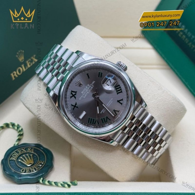 Đồng hồ Rolex Datejust 36 Wimbledon vành trơn 126200-0017