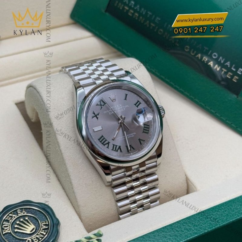 Đồng hồ Rolex Datejust 36 Wimbledon vành trơn 126200-0017