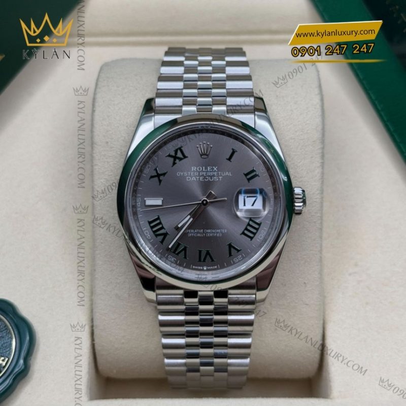 Đồng hồ Rolex Datejust 36 Wimbledon vành trơn 126200-0017