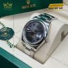 Đồng hồ Rolex Datejust 36 xám La Mã vành trơn 126200-0018