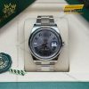Đồng hồ Rolex Datejust 36 xám La Mã vành trơn 126200-0018