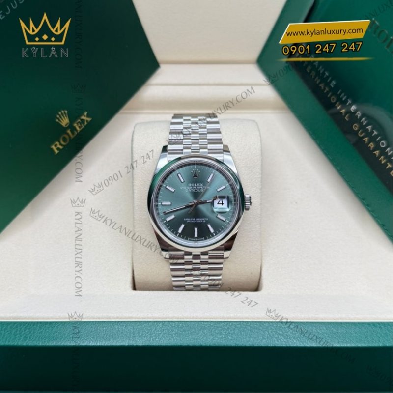 Đồng hồ Rolex Datejust 36 xanh mint vành trơn 126200-0023