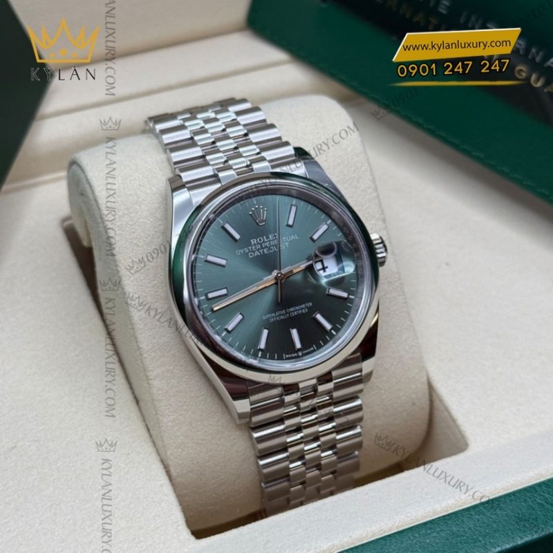 Đồng hồ Rolex Datejust 36 xanh mint vành trơn 126200-0023