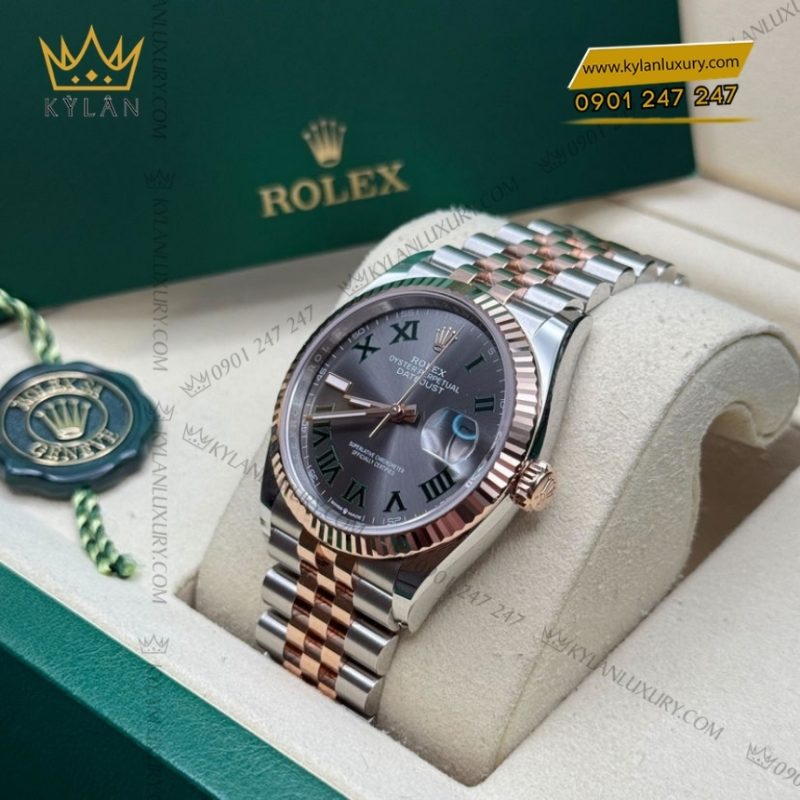 Đồng hồ Rolex Datejust 36 Wimbledon demi vàng hồng 126231-0029