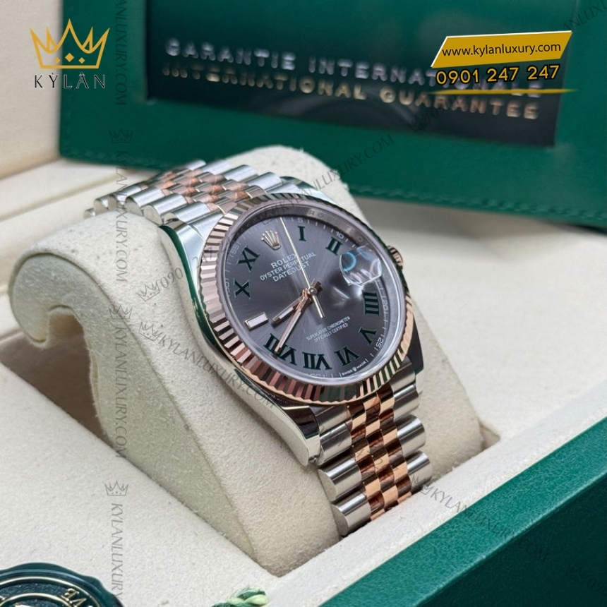 Kỳ Lân Luxury rolex datejust 36 126231 0029 wimbledon 8 Rolex Datejust 36 Wimbledon demi vàng hồng 126231-0029