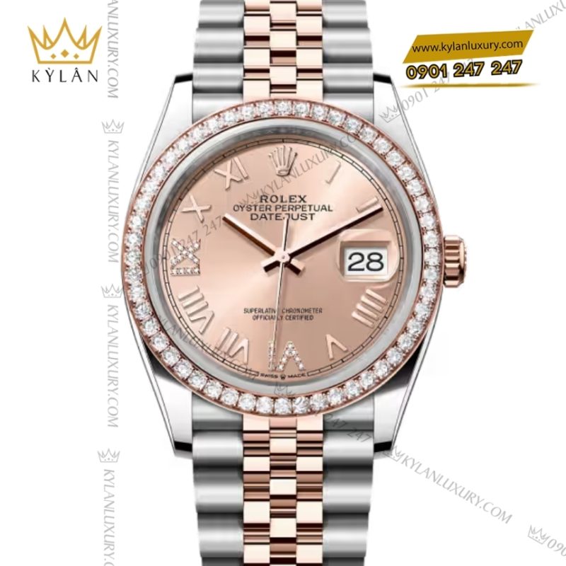 Đồng hồ Rolex Datejust 36 hồng vành kim 126281RBR-0037