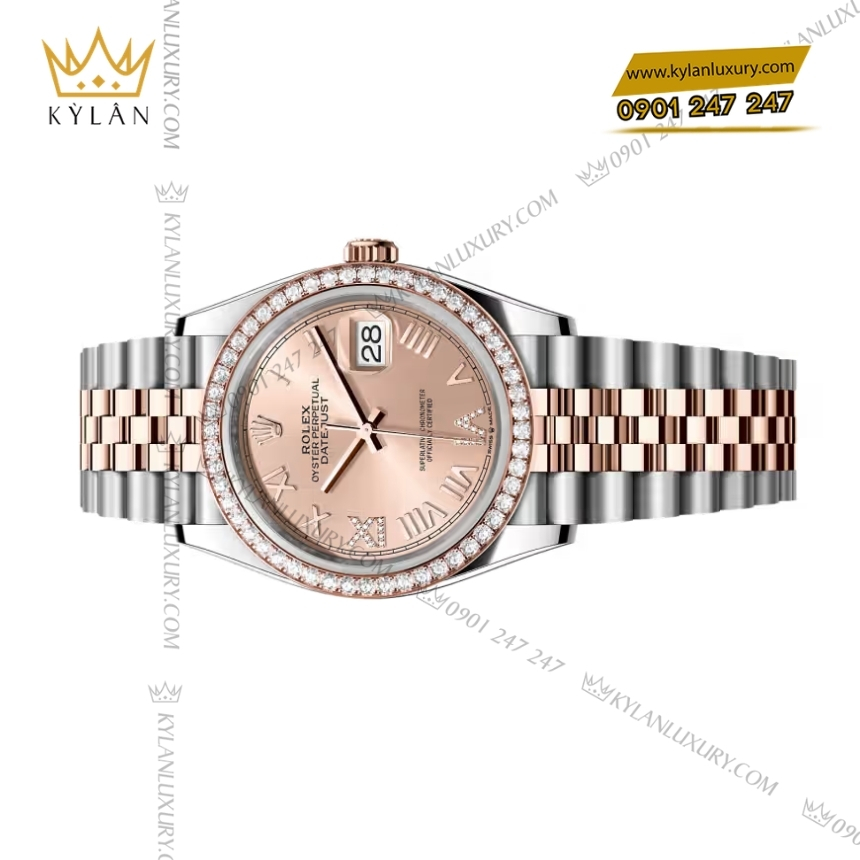 Kỳ Lân Luxury rolex datejust 36 126281rbr 0037 hong vanh kim 3 Đồng hồ Rolex Datejust 36 hồng vành kim 126281RBR-0037