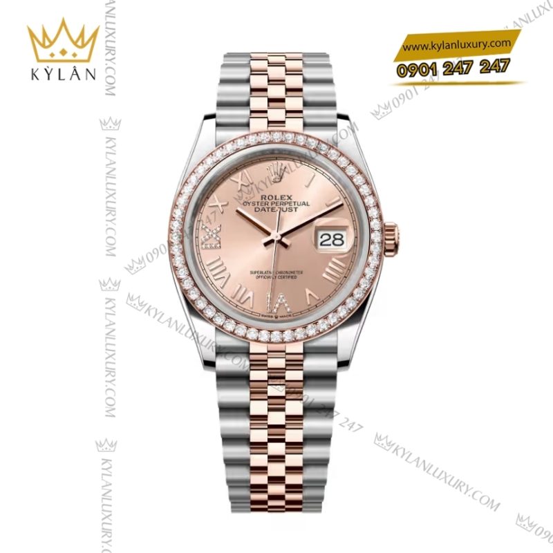 Đồng hồ Rolex Datejust 36 hồng vành kim 126281RBR-0037