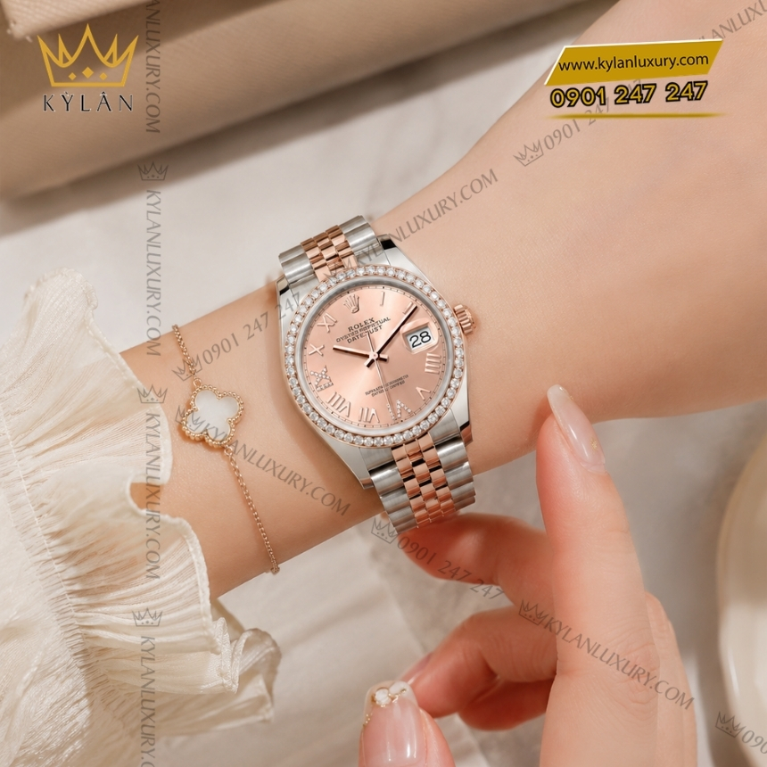 Kỳ Lân Luxury rolex datejust 36 126281rbr 0037 hong vanh kim 5 Đồng hồ Rolex Datejust 36 hồng vành kim 126281RBR-0037