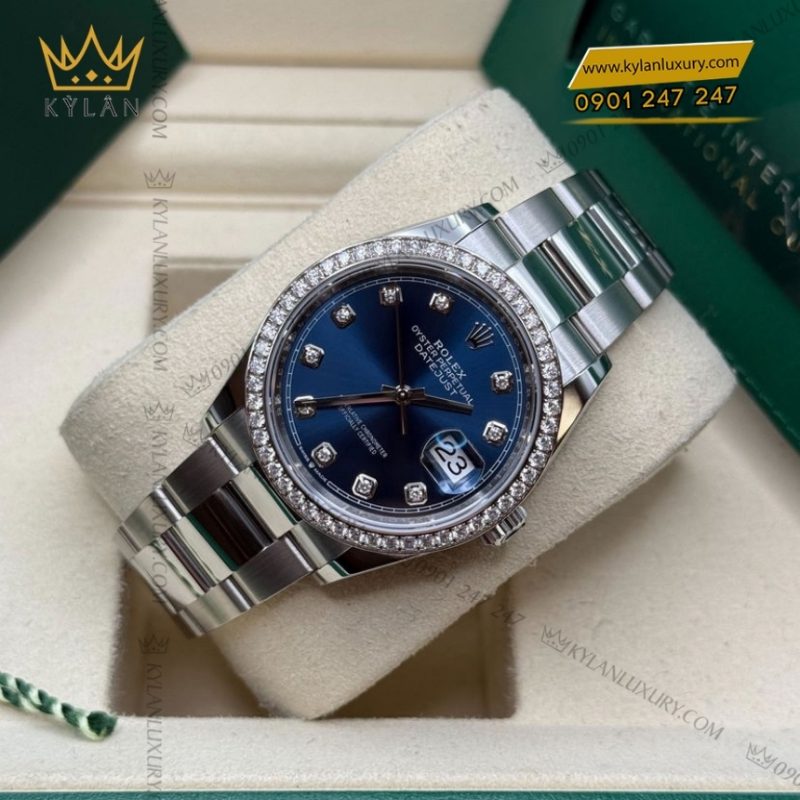 Đồng hồ Rolex Datejust 36 xanh dương cọc kim 126284RBR-0030