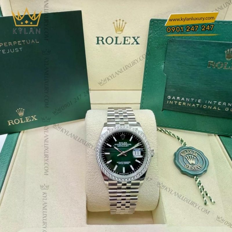 Đồng hồ Rolex Datejust 36 xanh ombré dạ quang 126284RBR‑0051