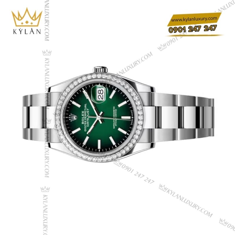 Đồng hồ Rolex Datejust 36 xanh ombré vành kim 126284RBR-0052