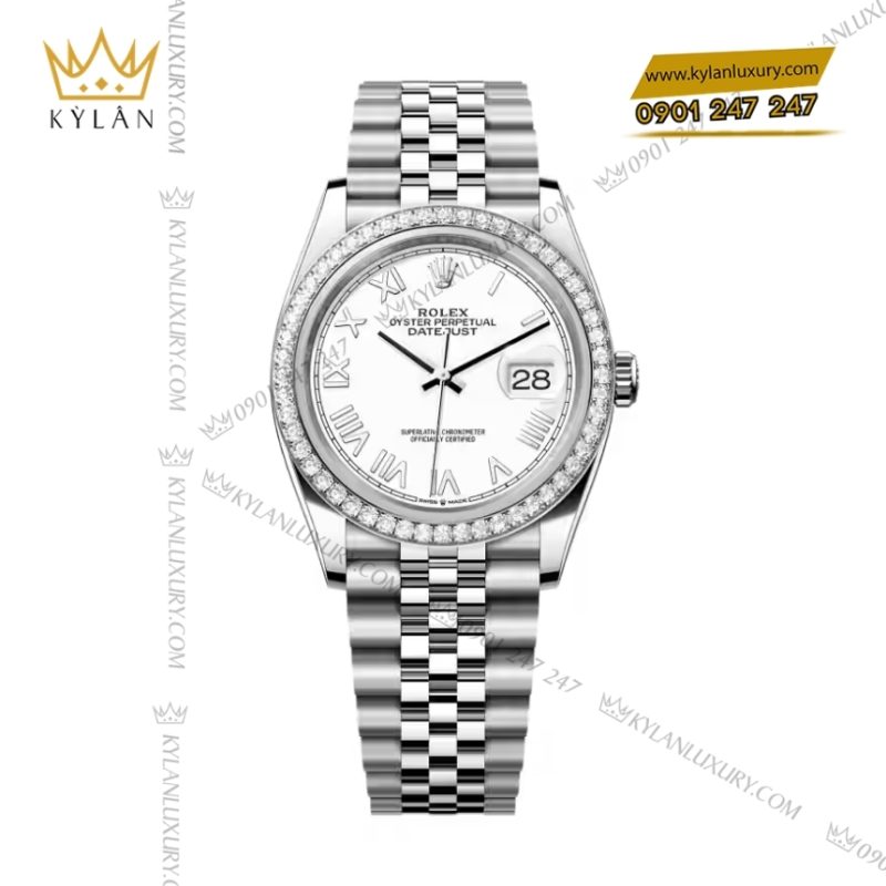 Đồng hồ Rolex Datejust 36 mặt trắng La Mã 126284RBR‑0053