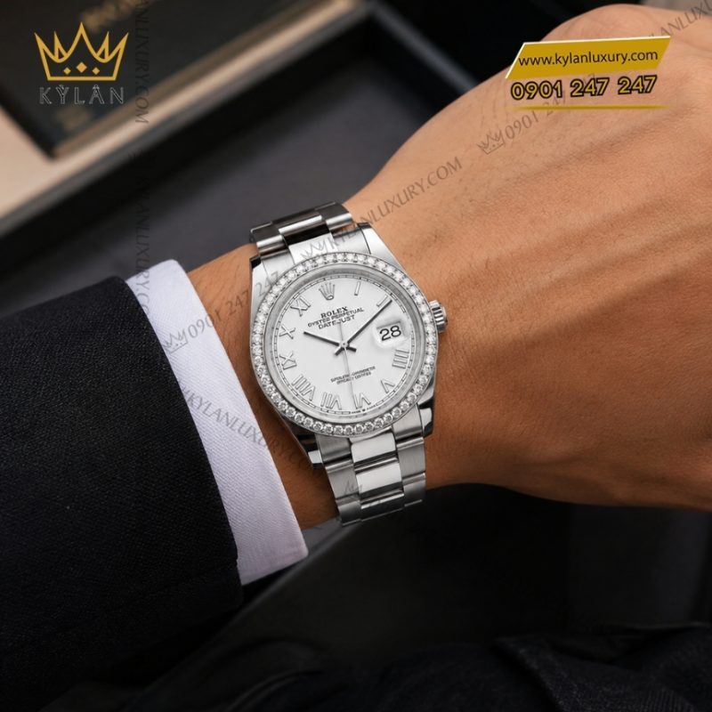 Đồng hồ Rolex Datejust 36 mặt trắng La Mã 126284RBR-0054