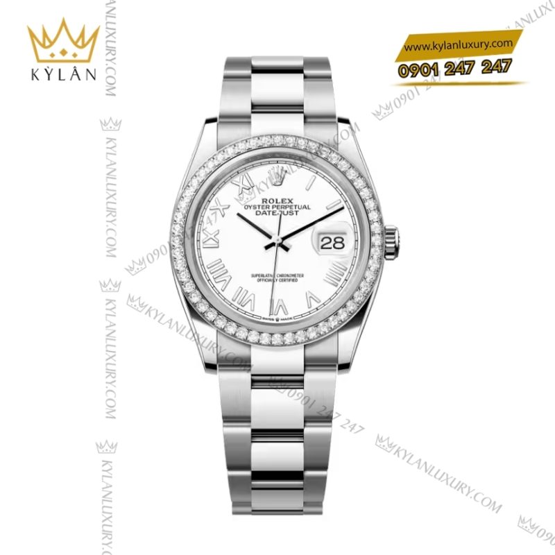 Đồng hồ Rolex Datejust 36 mặt trắng La Mã 126284RBR-0054