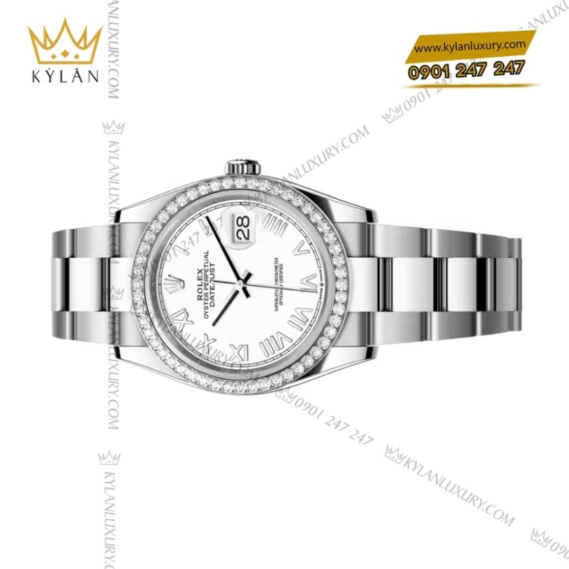 Đồng hồ Rolex Datejust 36 mặt trắng La Mã 126284RBR-0054