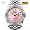 Đồng hồ Rolex Datejust 36 hồng pha lê vành kim 126284RBR‑0057