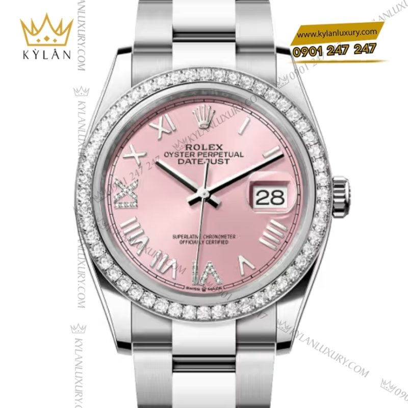 Đồng hồ Rolex Datejust 36 mặt hồng vành kim 126284RBR‑0058