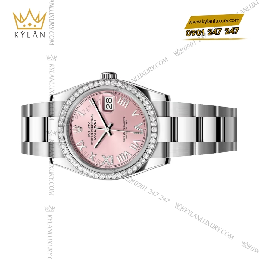 Kỳ Lân Luxury rolex datejust 36 126284rbr 0058 hong vanh kim 4 Đồng hồ Rolex Datejust 36 mặt hồng vành kim 126284RBR‑0058