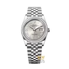 Đồng hồ Rolex Datejust 36 mặt bạc vành kim 126284RBR-0059