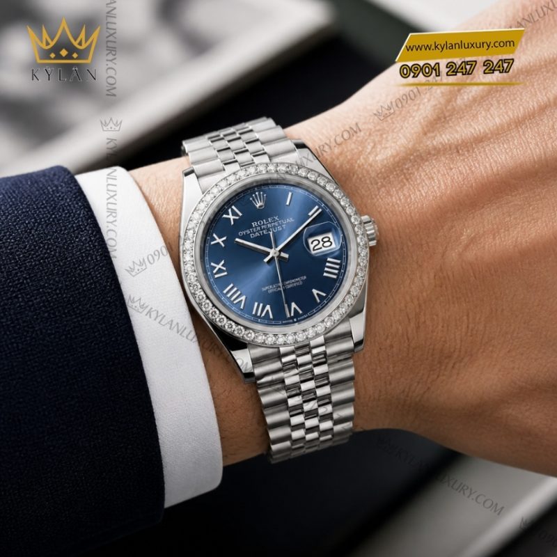 Đồng hồ Rolex Datejust 36 xanh dương La Mã 126284RBR‑0061