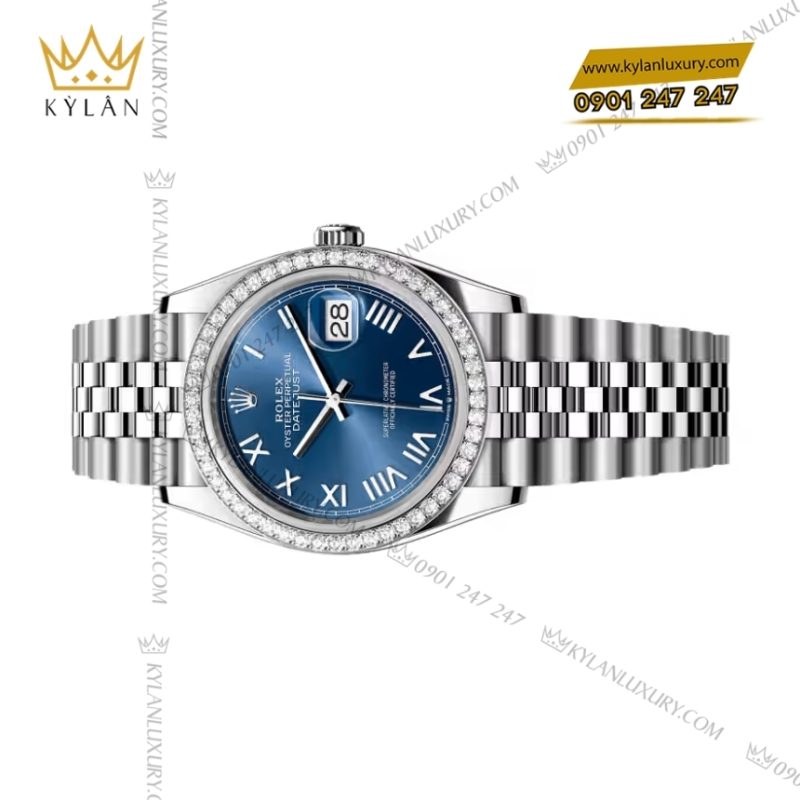 Đồng hồ Rolex Datejust 36 xanh dương La Mã 126284RBR‑0061