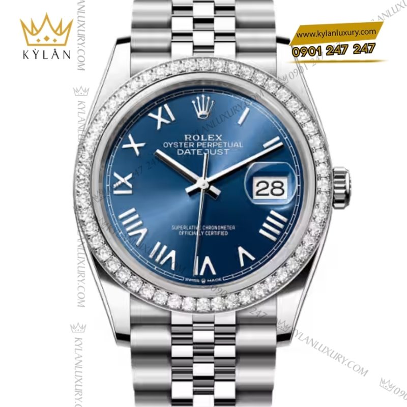 Đồng hồ Rolex Datejust 36 xanh dương La Mã 126284RBR‑0061