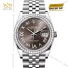 Đồng hồ Rolex Datejust 36 mặt xám đậm vành kim 126284RBR‑0063