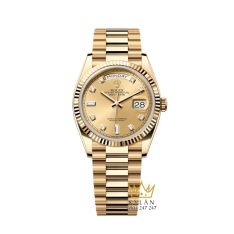Đồng hồ Rolex Day Date mặt champagne kim cương 128238-0008