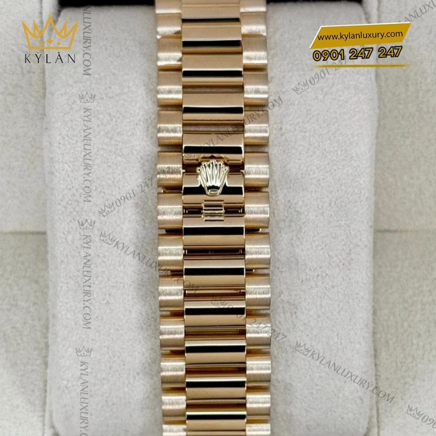 Kỳ Lân Luxury rolex day date 128238 0008 mat champagne kim cuong 3 Đồng hồ Rolex Day Date mặt champagne kim cương 128238-0008