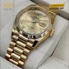 Đồng hồ Rolex Day Date mặt champagne kim cương 128238-0008