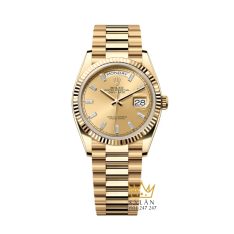Đồng hồ Rolex Day Date champagne cọc kim baguette 128238-0132