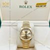 Đồng hồ Rolex Day Date champagne cọc kim baguette 128238-0132