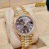 Đồng hồ Rolex Day Date kim cương mặt xám 128348RBR-0007