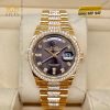 Đồng hồ Rolex Day Date kim cương mặt xám 128348RBR-0007