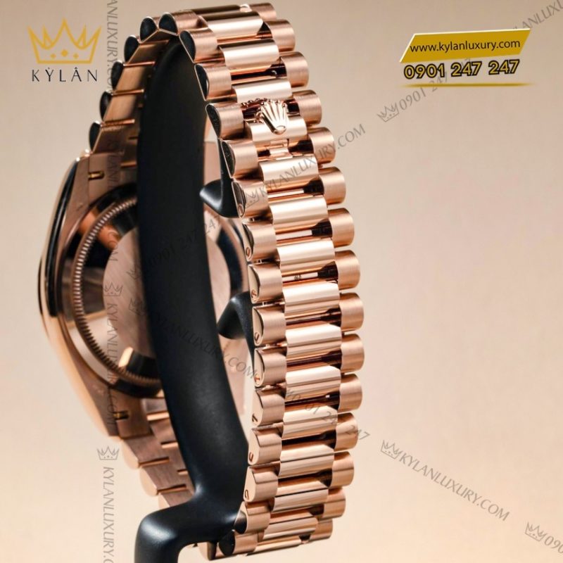 Đồng hồ Rolex Day Date 36 mặt số kim cương, cọc rainbow 128235-0039
